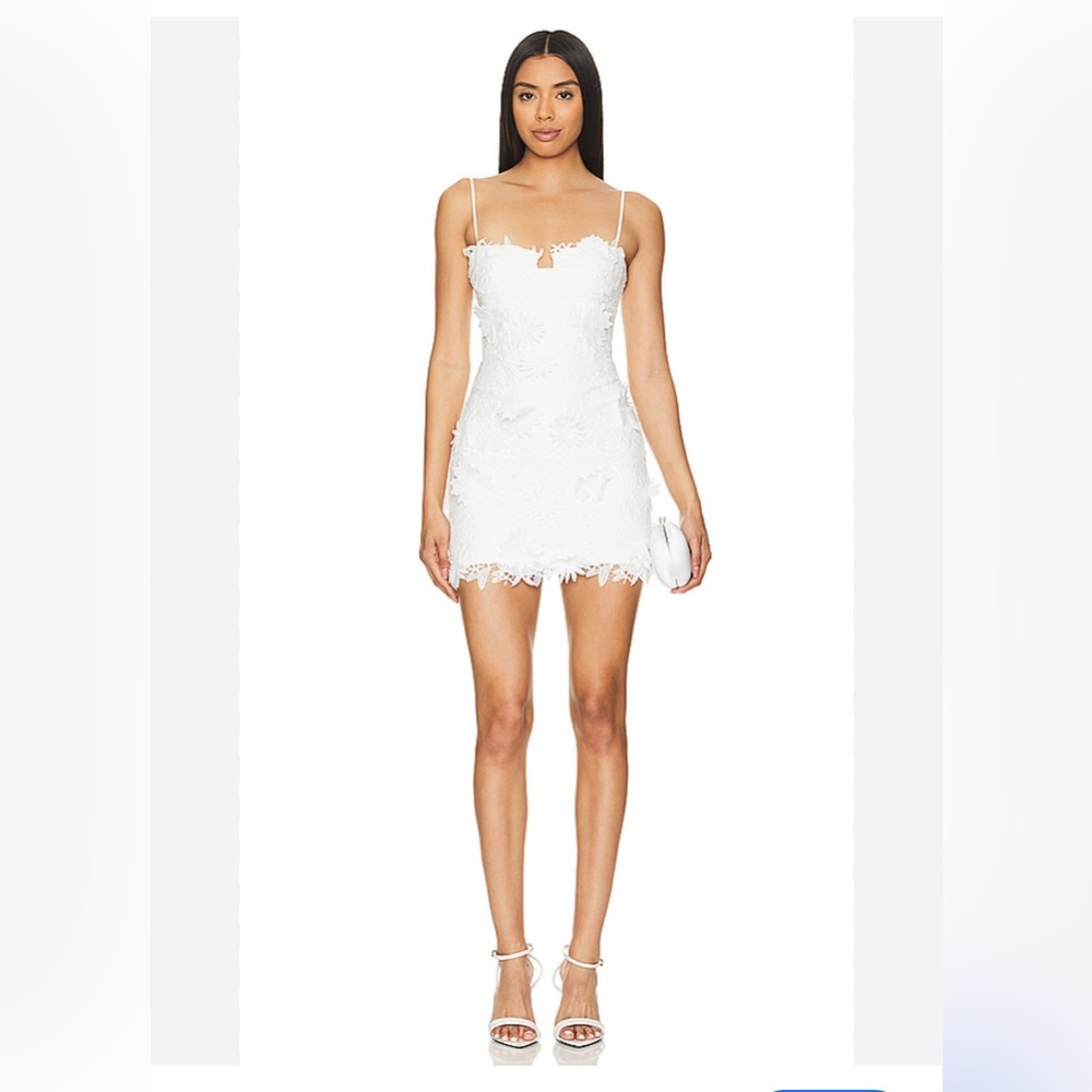 Bardot White Mini Dress  Size 10 NWT LACE  Bridal Dress Revolve Girly